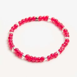 Zartes Perlenarmband mit pinken Perlen – stabiles Gummiband Zartes Perlenarmband mit pinken Perlen - stabiles Gummiband