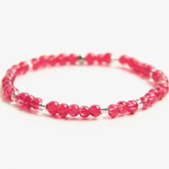 Zartes Perlenarmband mit pinken Perlen - stabiles Gummiband