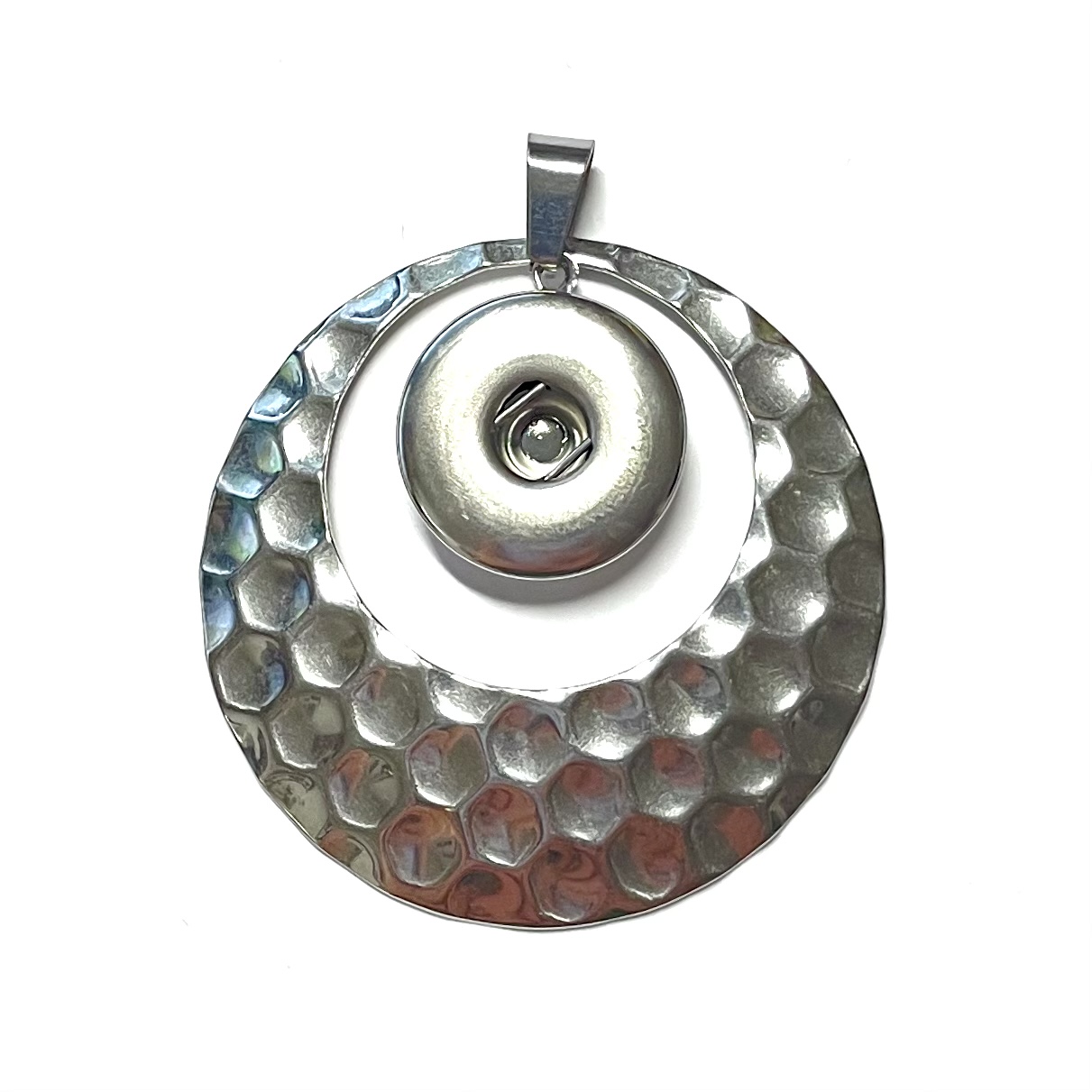 Großer Druckknopf Anhänger Edelstahl für 16mm Druckknopf Großer Druckknopf Anhänger Edelstahl für 16mm Druckknopf