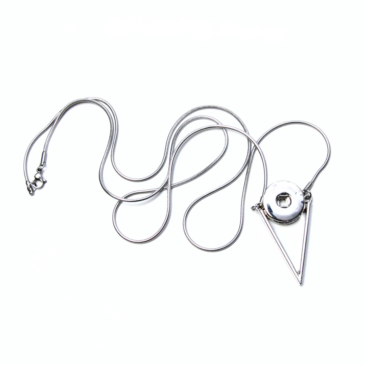 Edelstahlkette mit Dreieck Druckknopf Anhänger für 16mm Druckknopf Edelstahlkette mit Dreieck Druckknopf Anhänger für 16mm Druckknopf