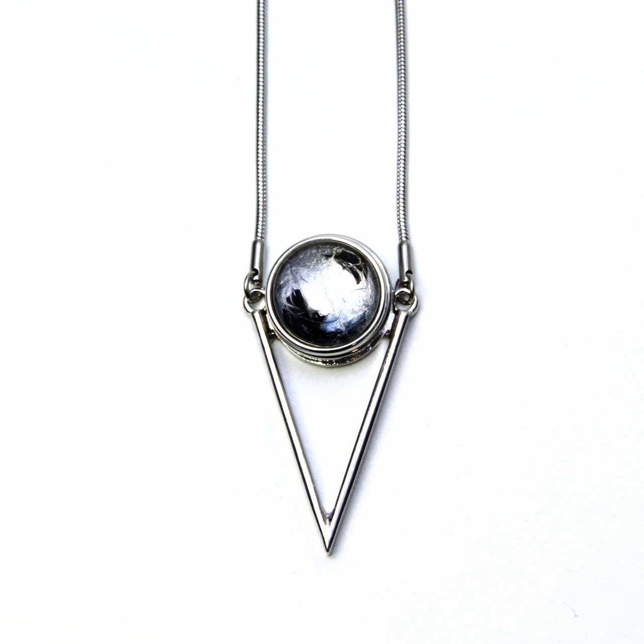 Edelstahlkette mit Dreieck Druckknopf Anhänger für 16mm Druckknopf Edelstahlkette mit Dreieck Druckknopf Anhänger für 16mm Druckknopf