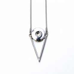 Edelstahlkette mit Dreieck Druckknopf Anhänger für 16mm Druckknopf