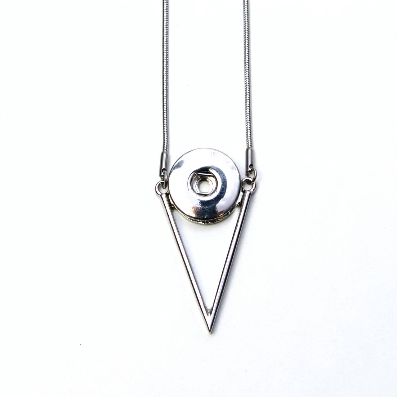Edelstahlkette mit Dreieck Druckknopf Anhänger für 16mm Druckknopf Edelstahlkette mit Dreieck Druckknopf Anhänger für 16mm Druckknopf