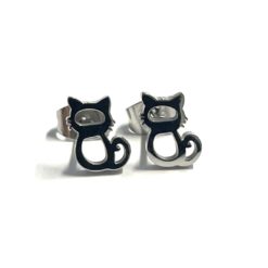 Minimalistische Katzen Ohrstecker Edelstahl – Kleine Edelstahl Ohrringe | Minimalistisch Handmade Just Trisha | Geschenkidee