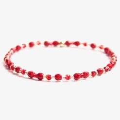 Zartes rotes Perlenarmband mit Glasschliffperlen - stabiles Gummiband