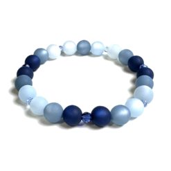 Polaris Armband Ombré Blau – stabiles Gummiband - Handmade