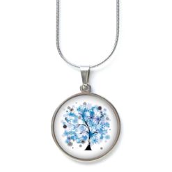 Ohrstecker, Ohrhänger, Clipse & Druckknopf – Motiv blauer Lebensbaum – Schmuck aus Edelstahl Ohrstecker, Ohrhänger, Clipse & Druckknopf - Motiv blauer Lebensbaum - Schmuck aus Edelstahl