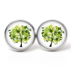 Ohrstecker, Ohrhänger, Clipse & Druckknopf – Motiv grüner Lebensbaum – Schmuck aus Edelstahl Ohrstecker, Ohrhänger, Clipse & Druckknopf - Motiv grüner Lebensbaum - Schmuck aus Edelstahl