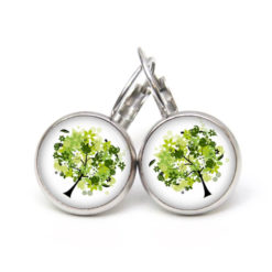 Ohrstecker, Ohrhänger, Clipse & Druckknopf – Motiv grüner Lebensbaum – Schmuck aus Edelstahl Ohrstecker, Ohrhänger, Clipse & Druckknopf - Motiv grüner Lebensbaum - Schmuck aus Edelstahl