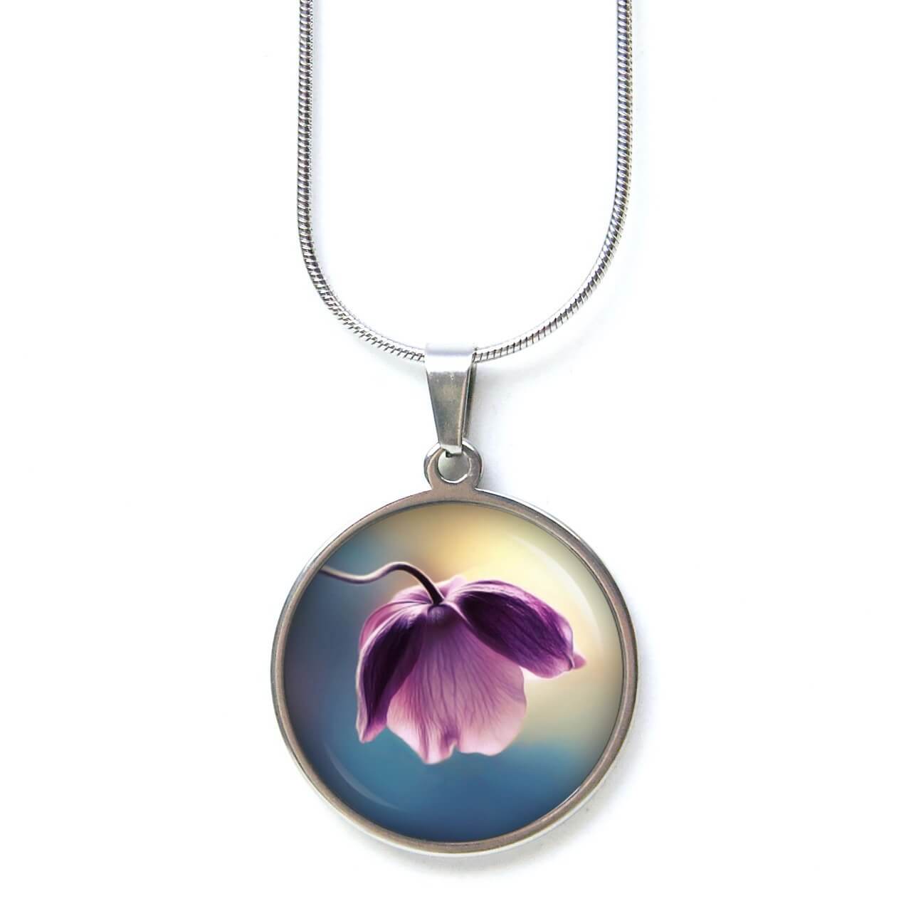Ohrstecker, Ohrhänger, Clipse & Druckknopf – Motiv Violette Orchidee – Schmuck aus Edelstahl Ohrstecker, Ohrhänger, Clipse & Druckknopf – Motiv Violette Orchidee – Schmuck aus Edelstahl