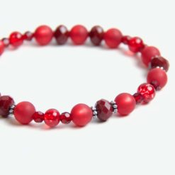 Perlen Armband Rubin rote Liebe – stabiles Gummiband – Handmade Perlen Armband Altrose Polaris – stabiles Gummiband - Handmade
