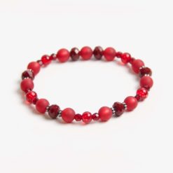 Perlen Armband Rubin rote Liebe – stabiles Gummiband – Handmade Perlen Armband Altrose Polaris – stabiles Gummiband - Handmade