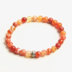 Perlen Armband orangener Achat – stabiles Gummiband – Handmade Perlen Armband orangener Achat – stabiles Gummiband - Handmade