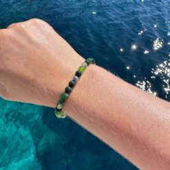 Perlen Armband grüner Achat – stabiles Gummiband – Handmade Perlen Armband grüner Achat – stabiles Gummiband - Handmade