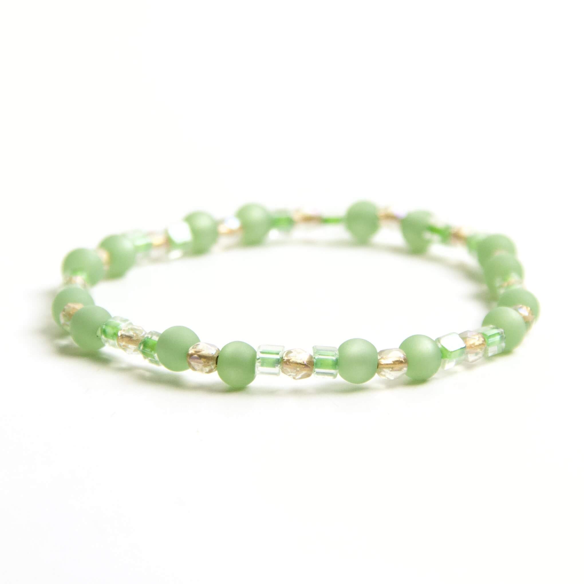 Perlen Armband patina grün – stabiles Gummiband – Handmade Perlen Armband patina grün – stabiles Gummiband - Handmade