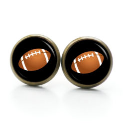 Ohrstecker, Ohrhänger, Clipse & Druckknopf – Motiv American Football schwarz Super Bowl NFL – Schmuck aus Edelstahl Ohrstecker, Ohrhänger, Clipse & Druckknopf - Motiv American Football schwarz Super Bowl NFL - Schmuck aus Edelstahl