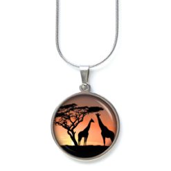 Ohrstecker, Ohrhänger, Clipse & Druckknopf – Motiv Giraffen in Afrika – Schmuck aus Edelstahl Ohrstecker, Ohrhänger, Clipse & Druckknopf – Motiv Giraffen in Afrika – Schmuck aus Edelstahl