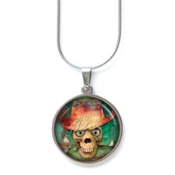Ohrstecker, Ohrhänger, Clipse & Druckknopf – Motiv Totenkopf mit Strohhut – Schmuck aus Edelstahl Ohrstecker, Ohrhänger, Clipse & Druckknopf – Motiv Totenkopf mit Strohhut – Schmuck aus Edelstahl