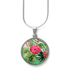 Ohrstecker, Ohrhänger, Clipse & Druckknopf – Motiv Karibik rote Blume – Schmuck aus Edelstahl Ohrstecker, Ohrhänger, Clipse & Druckknopf – Motiv Karibik rote Blume – Schmuck aus Edelstahl