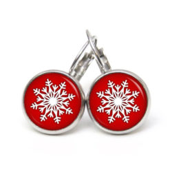 Ohrstecker, Ohrhänger, Clipse & Druckknopf – Motiv Schneeflocke rot Weihnachten – Schmuck aus Edelstahl Ohrstecker, Ohrhänger, Clipse & Druckknopf – Motiv Schneeflocke rot Weihnachten – Schmuck aus Edelstahl