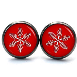 Ohrstecker, Ohrhänger, Clipse & Druckknopf – Motiv Schneeflocke rot Weihnachten – Schmuck aus Edelstahl Ohrstecker, Ohrhänger, Clipse & Druckknopf – Motiv Schneeflocke rot Weihnachten – Schmuck aus Edelstahl