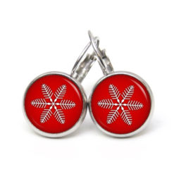 Ohrstecker, Ohrhänger, Clipse & Druckknopf – Motiv Schneeflocke rot Weihnachten – Schmuck aus Edelstahl Ohrstecker, Ohrhänger, Clipse & Druckknopf – Motiv Schneeflocke rot Weihnachten – Schmuck aus Edelstahl