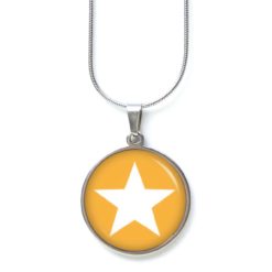 Druckknopf Ohrstecker Ohrhänger Clipse pastel orange weißer Stern Druckknopf Ohrstecker Ohrhänger Clipse pastel orange weißer Stern