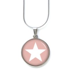 Druckknopf Ohrstecker Ohrhänger Clipse pastel rosa weißer Stern Druckknopf Ohrstecker Ohrhänger Clipse pastel rosa weißer Stern