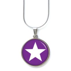 Druckknopf Ohrstecker Ohrhänger Clipse violett weißer Stern Druckknopf Ohrstecker Ohrhänger Clipse violett weißer Stern