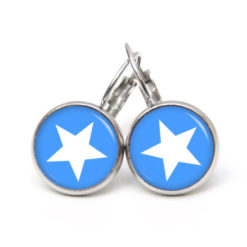 Druckknopf Ohrstecker Ohrhänger Clipse himmelblau weißer Stern Druckknopf Ohrstecker Ohrhänger Clipse himmelblau weißer Stern