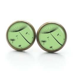 Ohrstecker, Ohrhänger, Clipse & Druckknopf – Motiv zarte Pusteblume grün – Schmuck aus Edelstahl Ohrstecker, Ohrhänger, Clipse & Druckknopf – Motiv zarte Pusteblume grün – Schmuck aus Edelstahl