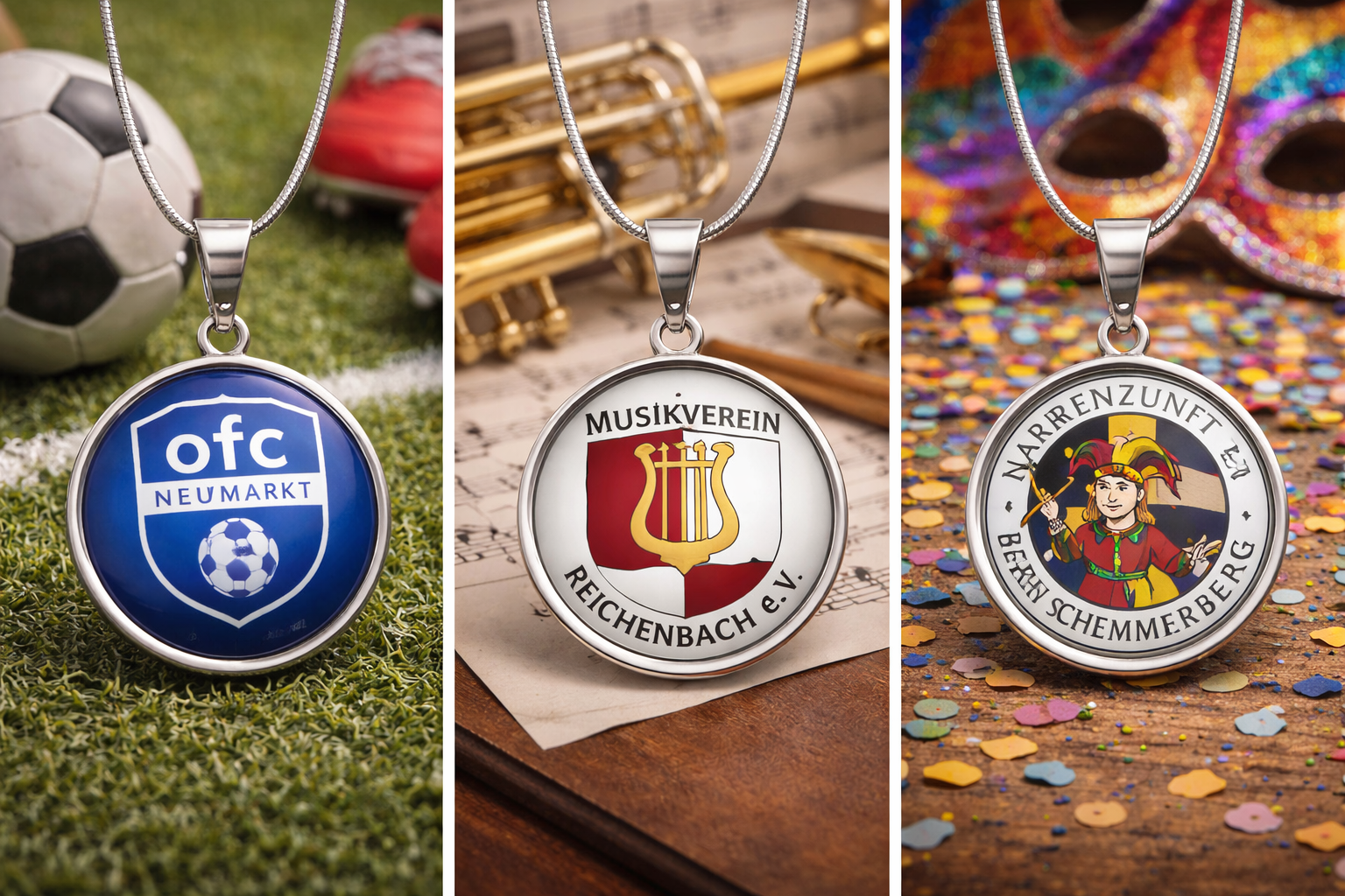 Kette personalisiert mit Vereins Logo aus Edelstahl - Geschenkidee von Just Trisha