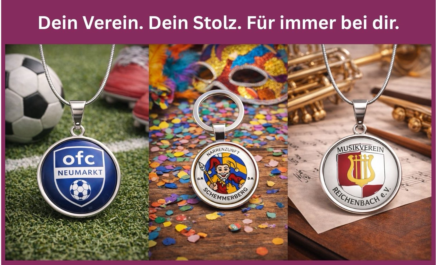 Dein Logo als Schmuckstück - Ohrring, Kette, Schlüsselanhänger aus Edelstahl von Just Trisha
