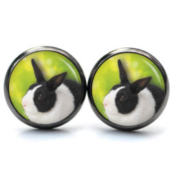 Osterhase Ohrringe aus Edelstahl – Ohrstecker, Ohrhänger, Clipse oder Druckknopf – Weiß Schwarzer Hase Ostern Osterhase Ohrringe aus Edelstahl – Ohrstecker, Ohrhänger, Clipse oder Druckknopf – Weiß Schwarzer Hase Ostern