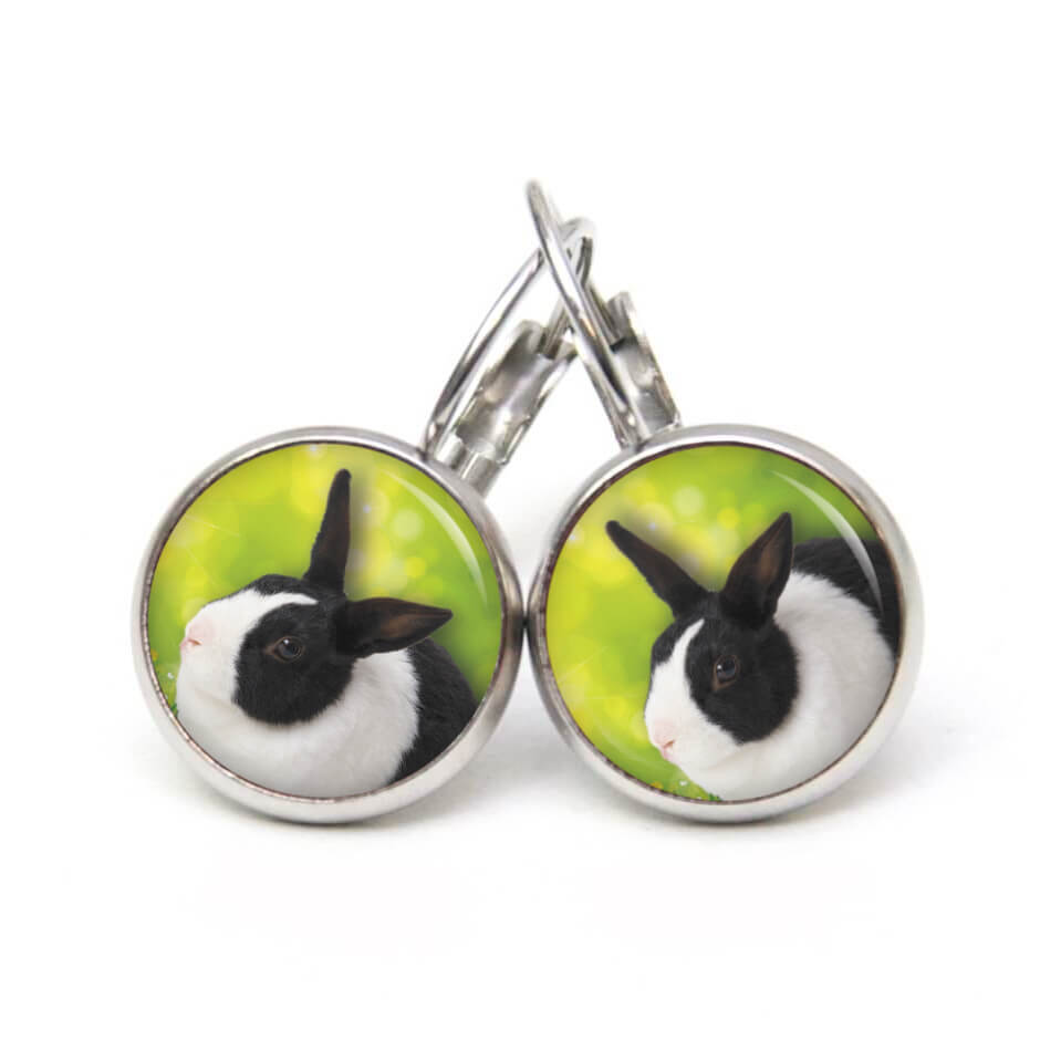 Osterhase Ohrringe aus Edelstahl – Ohrstecker, Ohrhänger, Clipse oder Druckknopf – Weiß Schwarzer Hase Ostern Osterhase Ohrringe aus Edelstahl – Ohrstecker, Ohrhänger, Clipse oder Druckknopf – Weiß Schwarzer Hase Ostern
