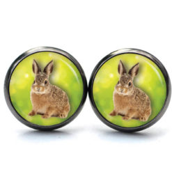 Osterhase Ohrringe aus Edelstahl – Ohrstecker, Ohrhänger, Clipse oder Druckknopf – brauner Hase Ostern
