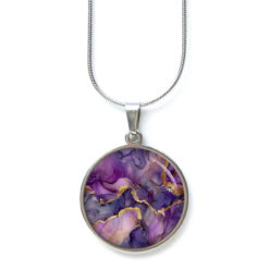 Lila Violett Gold Marmor Schmuck Set – Kette mit Ohrsteckern – Edler Motiv Schmuck modern & zeitlos – Geschenk für Frauen Lila Violett Gold Marmor Schmuck Set - Kette mit Ohrsteckern - Edler Motiv Schmuck modern & zeitlos - Geschenk für Frauen