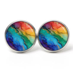 Regenbogen Marmor Schmuck Set – Kette mit Ohrsteckern – Edler Motiv Schmuck modern & zeitlos – Geschenk für Frauen Regenbogen Marmor Schmuck Set - Kette mit Ohrsteckern - Edler Motiv Schmuck modern & zeitlos - Geschenk für Frauen