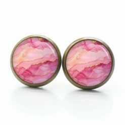 Rosa Marmor Schmuck Set – Kette mit Ohrsteckern – Edler Motiv Schmuck modern & zeitlos – Geschenk für Frauen Rosa Marmor Schmuck Set - Kette mit Ohrsteckern - Edler Motiv Schmuck modern & zeitlos - Geschenk für Frauen