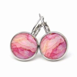Rosa Marmor Schmuck Set – Kette mit Ohrsteckern – Edler Motiv Schmuck modern & zeitlos – Geschenk für Frauen Rosa Marmor Schmuck Set - Kette mit Ohrsteckern - Edler Motiv Schmuck modern & zeitlos - Geschenk für Frauen