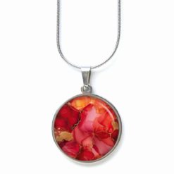 Rot oranges Marmor Schmuck Set – Kette mit Ohrsteckern – Edler Motiv Schmuck modern & zeitlos – Geschenk für Frauen Rot oranges Marmor Schmuck Set - Kette mit Ohrsteckern - Edler Motiv Schmuck modern & zeitlos - Geschenk für Frauen