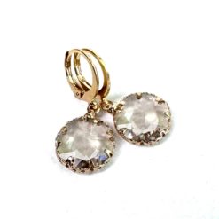 Ohrhänger Gold Grau mit Kristall – Elegante Edelstahl Ohrringe | Handmade Just Trisha | Kleine Auflage Ohrhänger Gold Grau mit Kristall – Elegante Edelstahl Ohrringe | Handmade Just Trisha | Kleine Auflage
