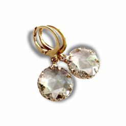 Ohrhänger Gold Grau mit Kristall – Elegante Edelstahl Ohrringe | Handmade Just Trisha | Kleine Auflage Ohrhänger Gold Grau mit Kristall – Elegante Edelstahl Ohrringe | Handmade Just Trisha | Kleine Auflage