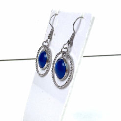 Statement Ohrhänger Kreis mit Perle Blau – Edelstahl Ohrringe | Handmade Just Trisha | Wunschfarbe möglich Geschenkidee Statement Ohrhänger Kreis mit Perle Blau – Edelstahl Ohrringe | Handmade Just Trisha | Wunschfarbe möglich Geschenkidee