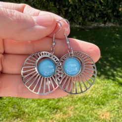 Boho Statement Ohrhänger Silber mit Perle – Große Edelstahl Ohrringe | Handmade Just Trisha | Wunschfarbe & Motiv Boho Statement Ohrhänger Silber mit Perle – Große Edelstahl Ohrringe | Handmade Just Trisha | Wunschfarbe & Motiv