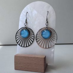 Boho Statement Ohrhänger Silber mit Perle – Große Edelstahl Ohrringe | Handmade Just Trisha | Wunschfarbe & Motiv Boho Statement Ohrhänger Silber mit Perle – Große Edelstahl Ohrringe | Handmade Just Trisha | Wunschfarbe & Motiv
