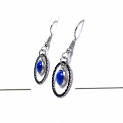 Runde Ohrhänger mit Perle Blau Edelstahl – Statement Ohrringe | Handmade Just Trisha | Geschenkidee & Wunschfarbe Runde Ohrhänger mit Perle Blau Edelstahl – Statement Ohrringe | Handmade Just Trisha | Geschenkidee & Wunschfarbe
