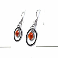 Runde Ohrhänger mit Perle Orange Edelstahl – Statement Ohrringe | Handmade Just Trisha | Geschenkidee & Wunschfarbe Runde Ohrhänger mit Perle Orange Edelstahl – Statement Ohrringe | Handmade Just Trisha | Geschenkidee & Wunschfarbe