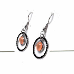 Runde Ohrhänger mit Perle Apricot Edelstahl – Statement Ohrringe | Handmade Just Trisha | Geschenkidee & Wunschfarbe Runde Ohrhänger mit Perle Apricot Edelstahl – Statement Ohrringe | Handmade Just Trisha | Geschenkidee & Wunschfarbe
