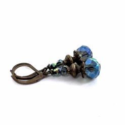 Vintage Ohrhänger Bronze Blau – Kristall Ohrringe Handmade | Boho Schmuck Just Trisha | Kleine Auflage Vintage Ohrhänger Bronze Blau - Kristall Ohrringe Handmade | Boho Schmuck Just Trisha | Kleine Auflage